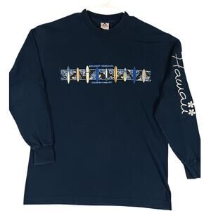 Vintage Triple A Tee Mens Large Navy Blue Surf Gear Hawaii Beach Vacation Boards